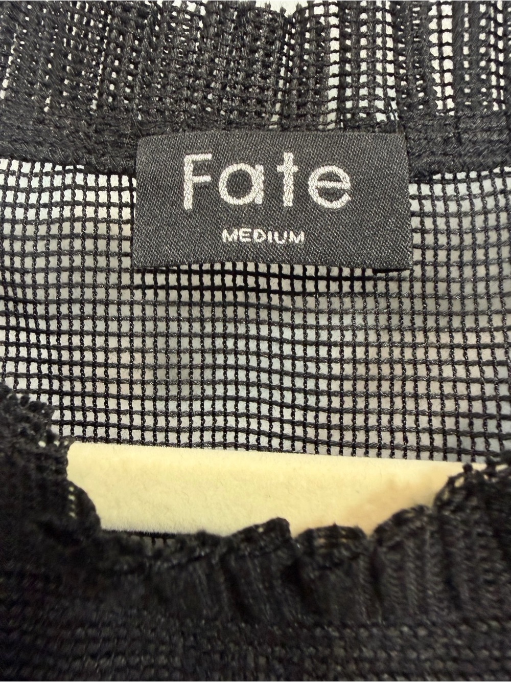 Fate Black Lace Mesh Babydoll Top Size Medium - Picture 8 of 11